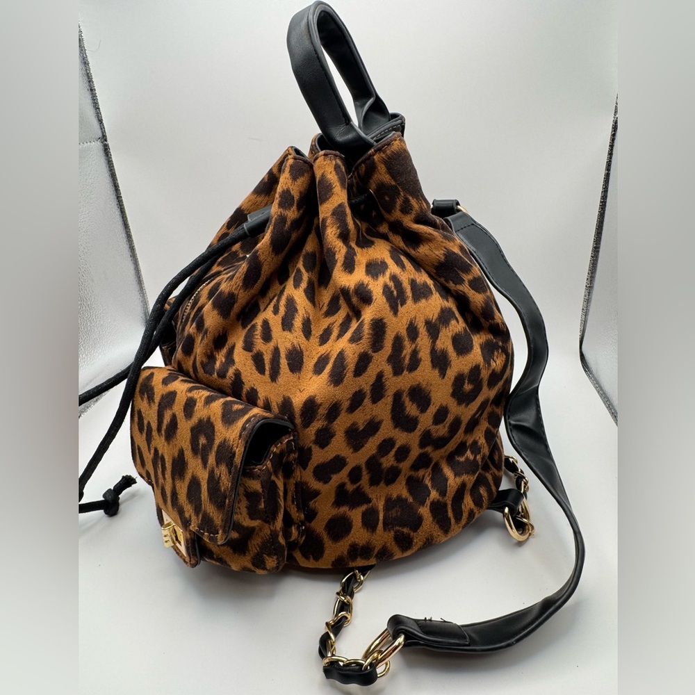 Leopard Print Drawstring Backpack - image 2